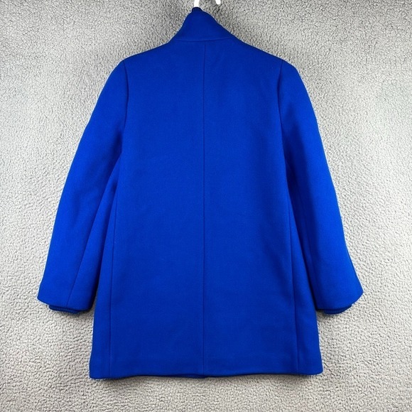 J. CREW Italian Stadium Cloth Lodge Italian Wool Coat Quilt Lined Blue Womens 6P - Picture 6 of 14